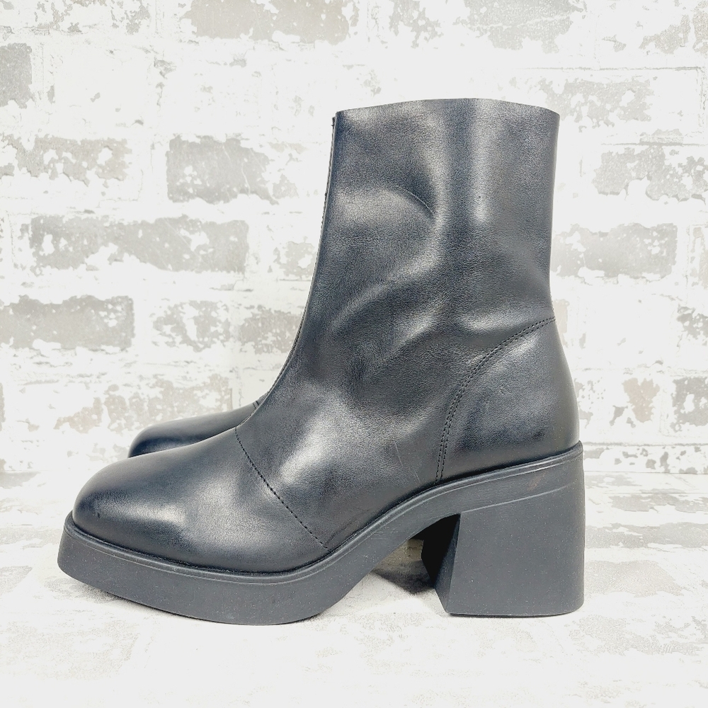 Topshop Black Chunky Platform Ankle Boots